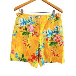 Lauren Ralph Lauren Women's Yellow Tropical Floral Linen Chino Shorts Size‎ 10P